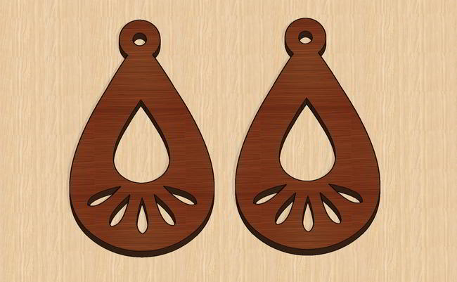 Laser Cut Valentine Day Earrings Jewelry Free Vector File
