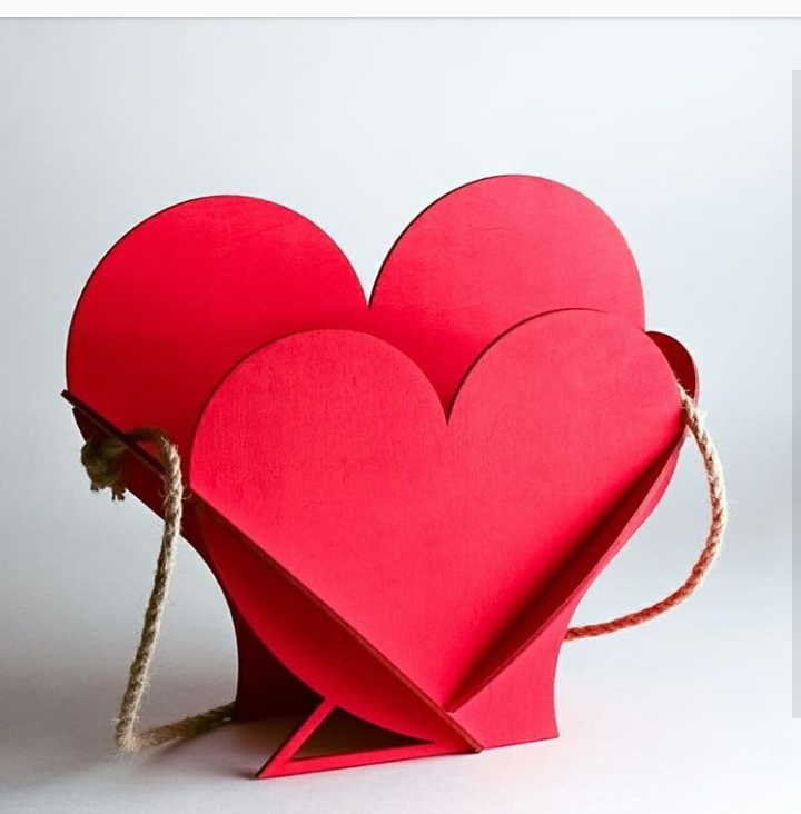 Laser Cut Valentine Day Gift Heart Shape Basket Free Vector File