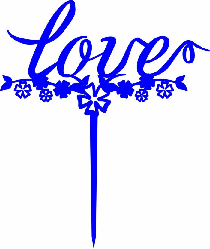 Laser Cut Valentine Love Decor Cake Topper Free DXF File