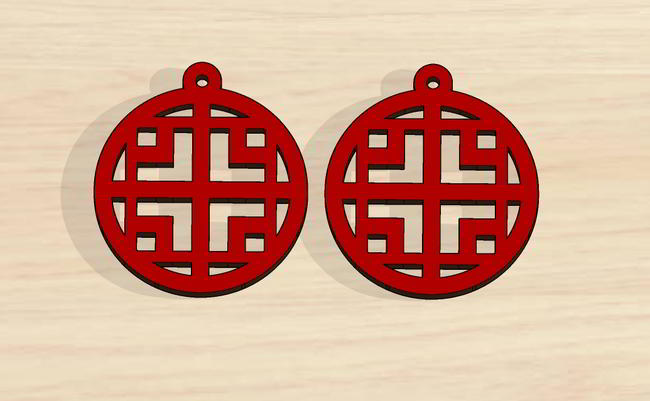 Laser Cut Valentines Day Earrings Gift Free DXF File