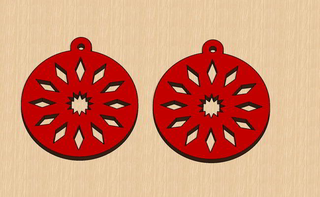 Laser Cut Valentines Day Elegant Earrings Round Free DXF File