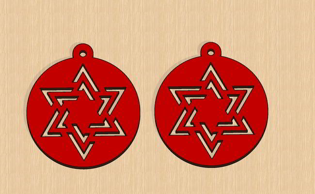 Laser Cut Valentines Day Pattern Earrings Free DXF File