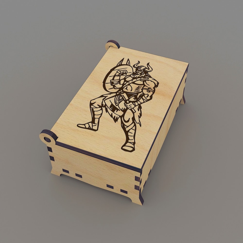 Laser Cut Viking Box 4mm Free Vector File