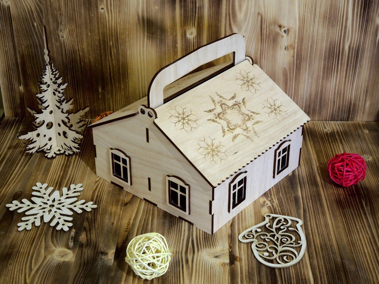 Laser Cut Village House Free Vector File