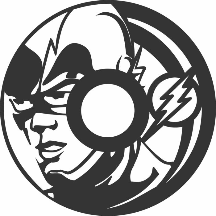 Laser Cut Vinyl Record Superhero Clock Free Vector File