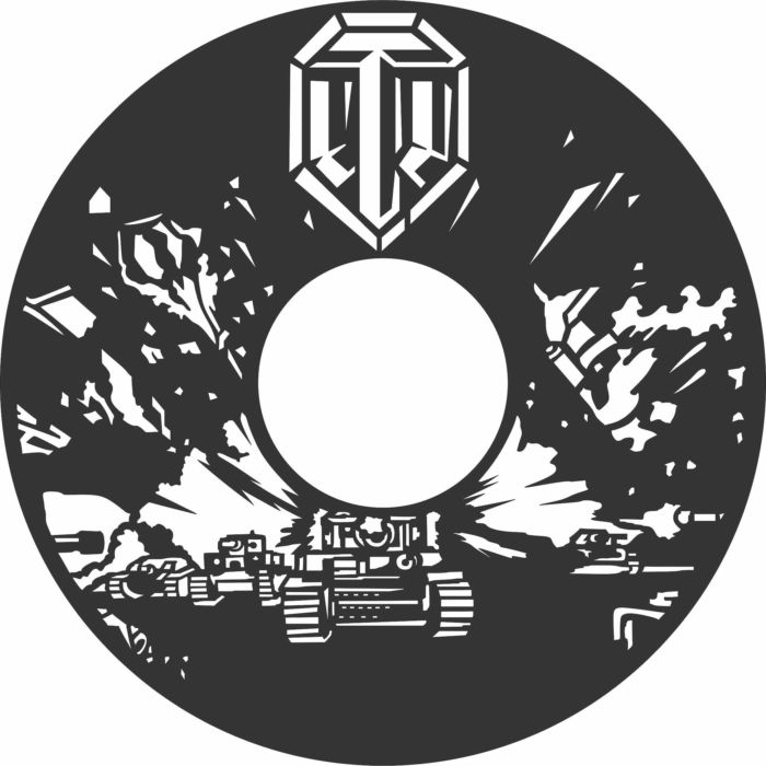 Laser Cut Vinyl Record Tanks Clock Free Vector File