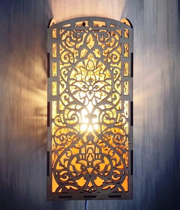 Laser Cut Wall Hanging Night Light Lamp Free Vector File