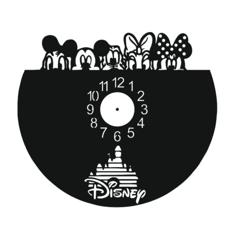 Laser Cut Walt Disney Vinyl Clock Template Free Vector File