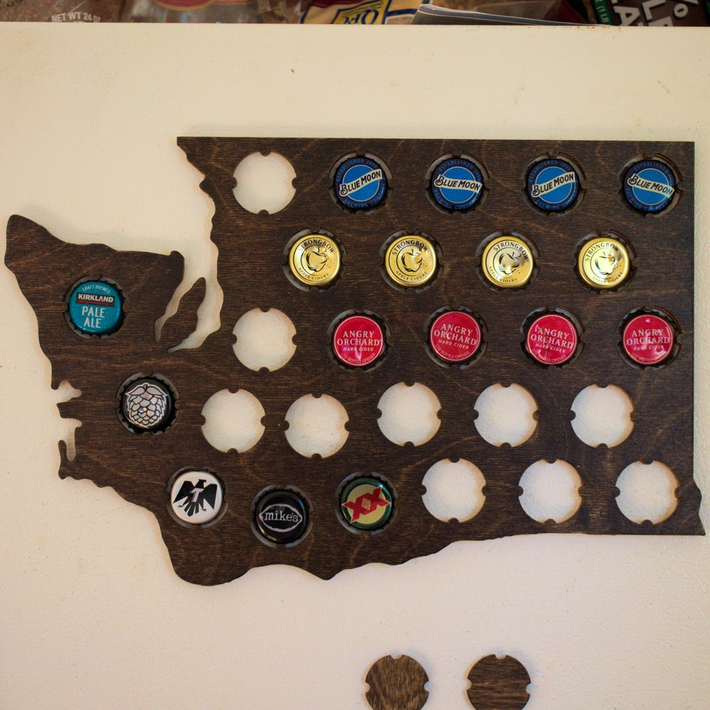 Laser Cut Washington Beer Cap Map Free DXF File