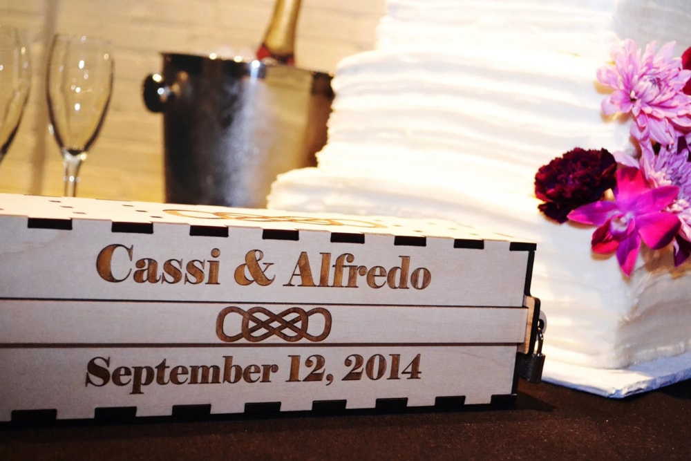 Laser Cut Wedding Ceremony Wine Box Free DXF File