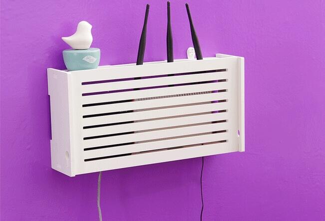 Laser Cut Wifi Router Storage Box Wood Shelf Wall Hangings Bracket Cable Organizer Free Vector File