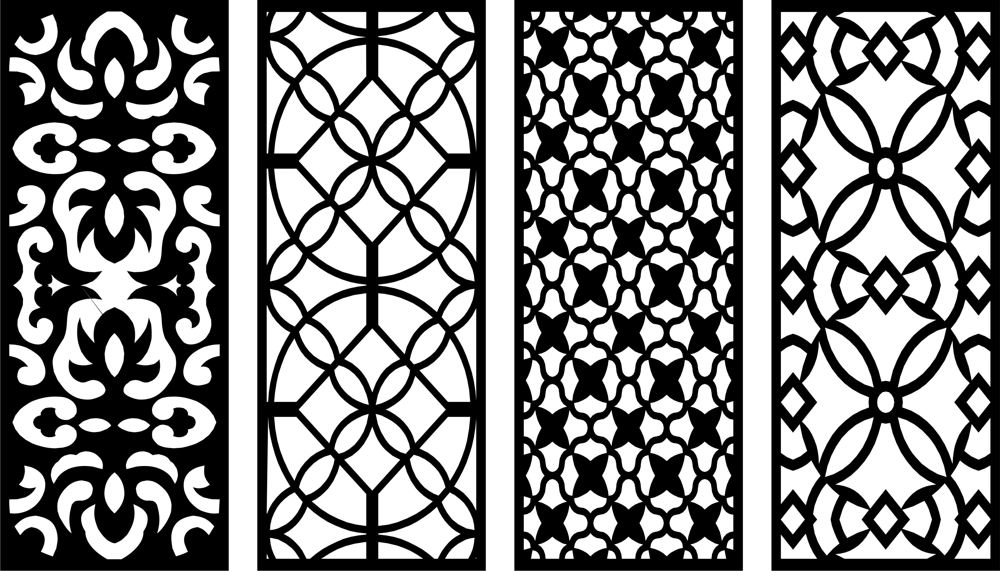 Laser Cut Window Floral Lattice Stencil Circular Pattern Free DXF File