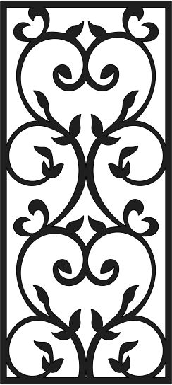 Laser Cut Window Floral Lattice Stencil Panel Free DXF File