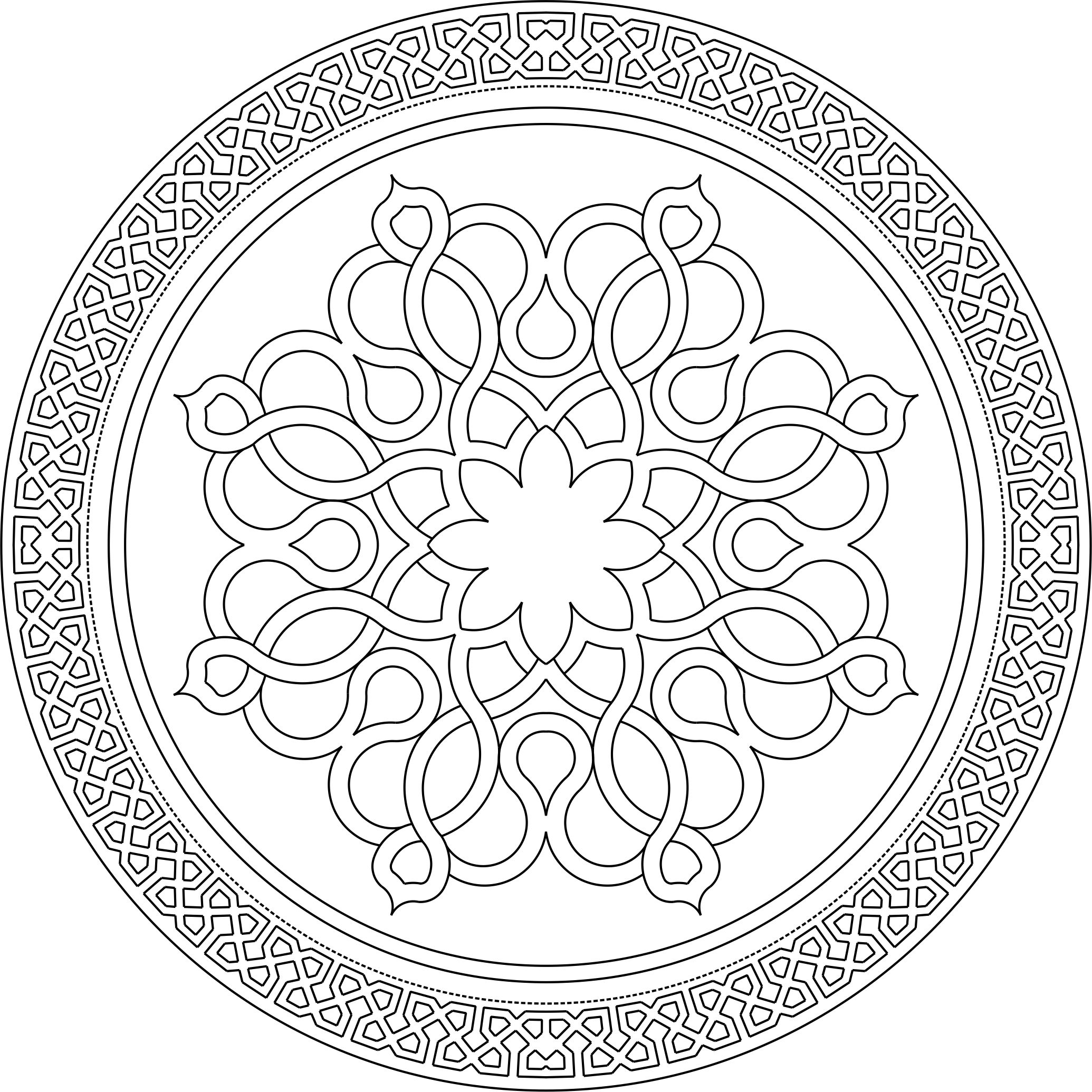 Laser Cut Window Floral Lattice Stencil Round Design Free DXF File