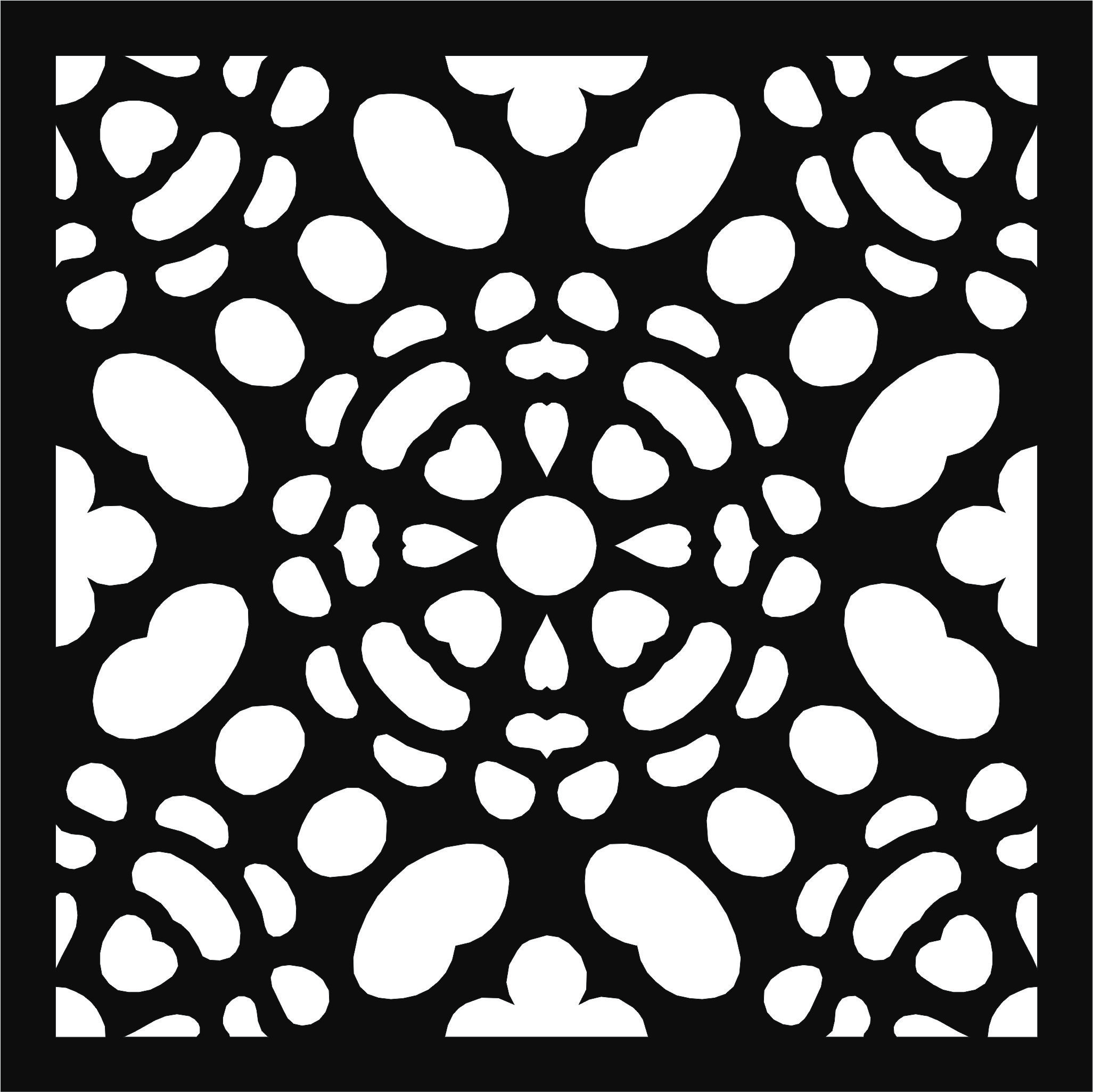 Laser Cut Window Floral Lattice Stencil Seamless Panel Free DXF File