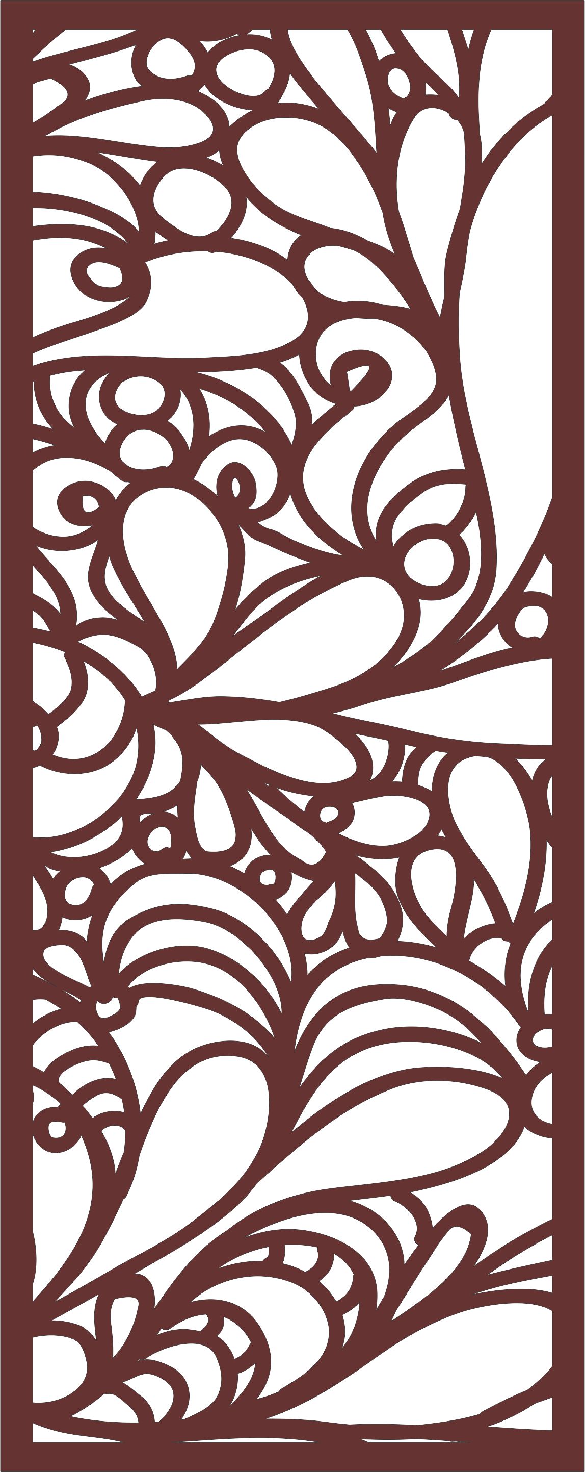 Laser Cut Window Jali Floral Seamless Design Free DXF File