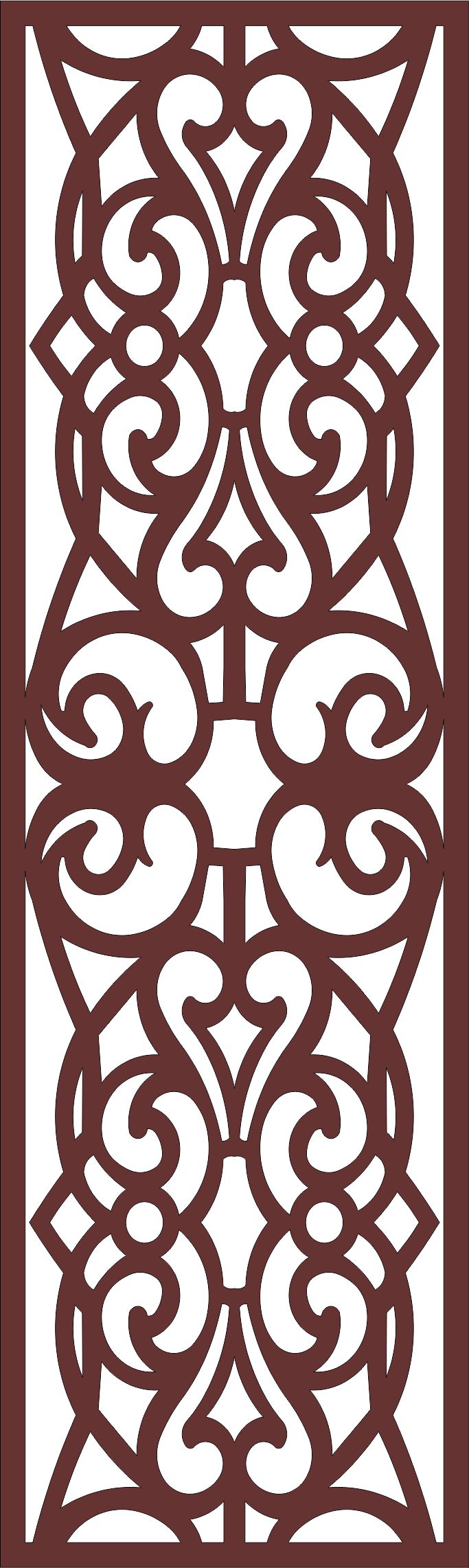 Laser Cut Window Jali Seamless Separator Panel Free DXF File