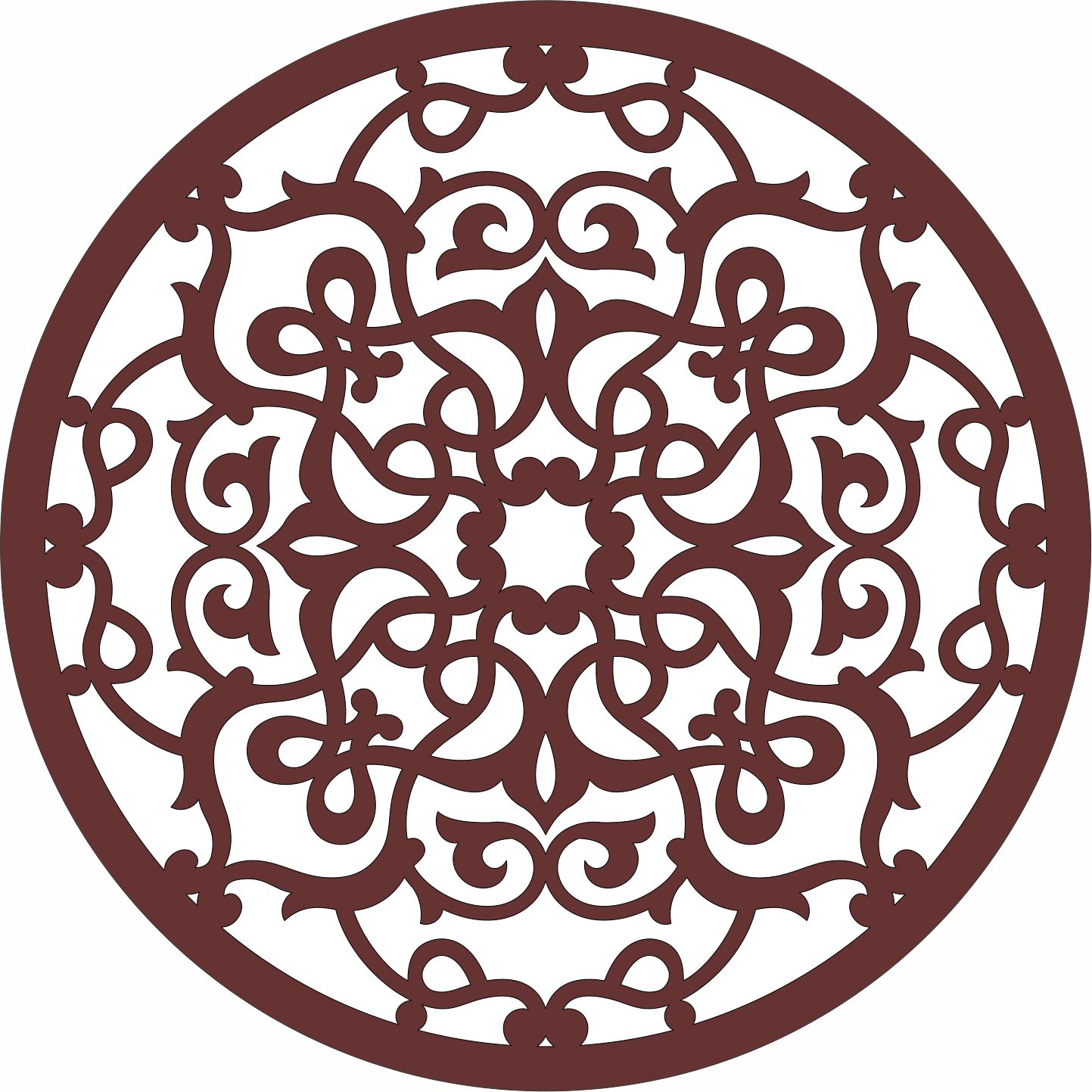 Laser Cut Window Lattice Circular Design Free DXF File