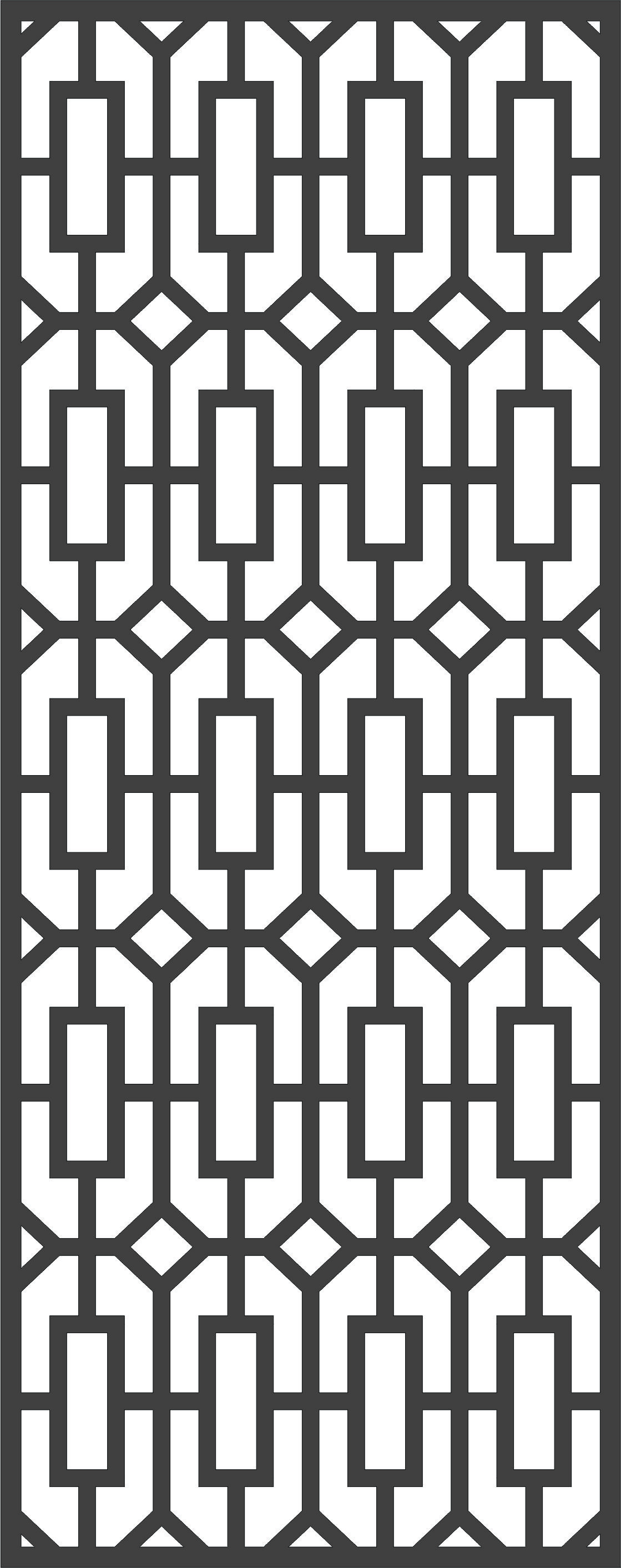Laser Cut Window Lattice Panel Floral Seamless Pattern Free DXF File