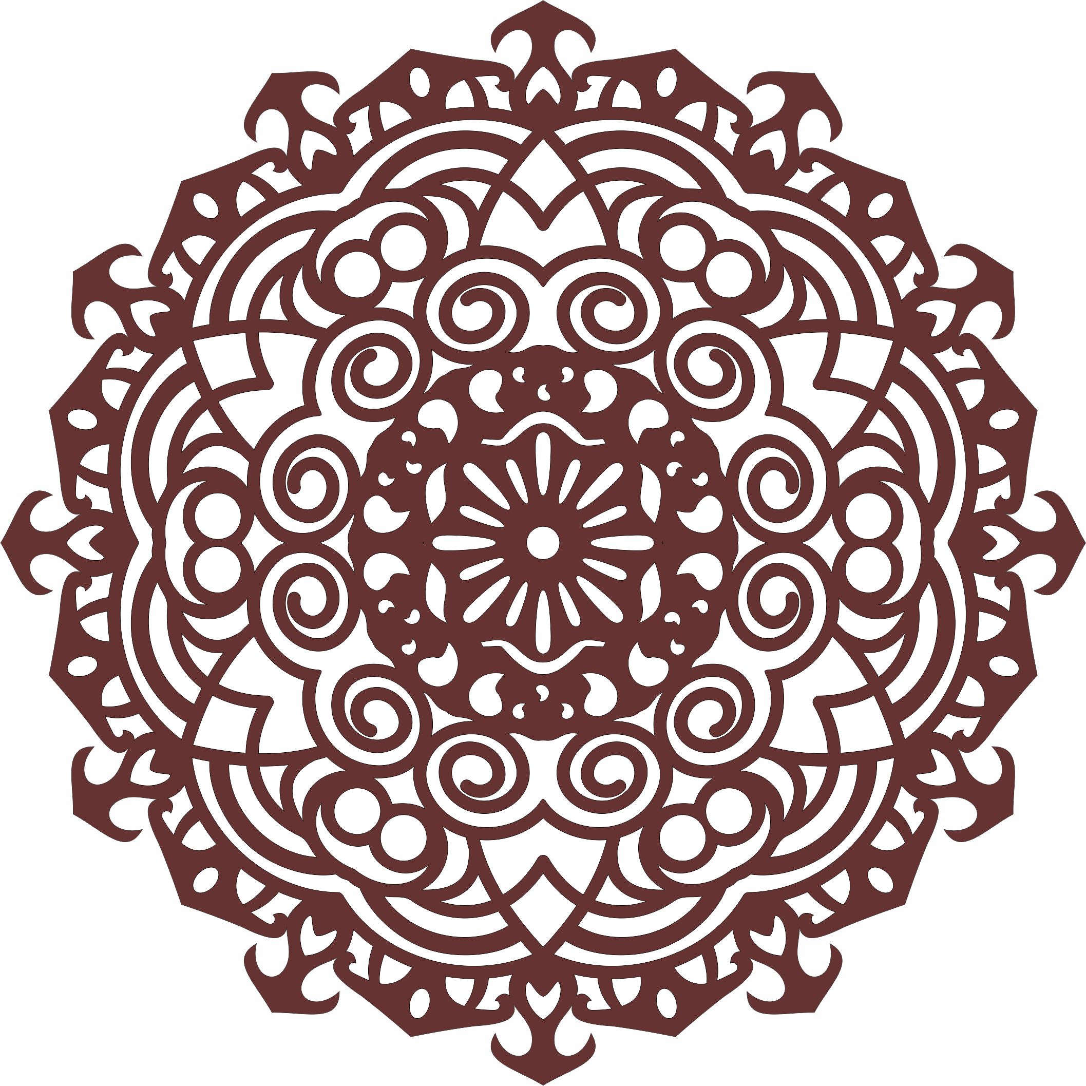 Laser Cut Window Lattice Round Panel Free DXF File