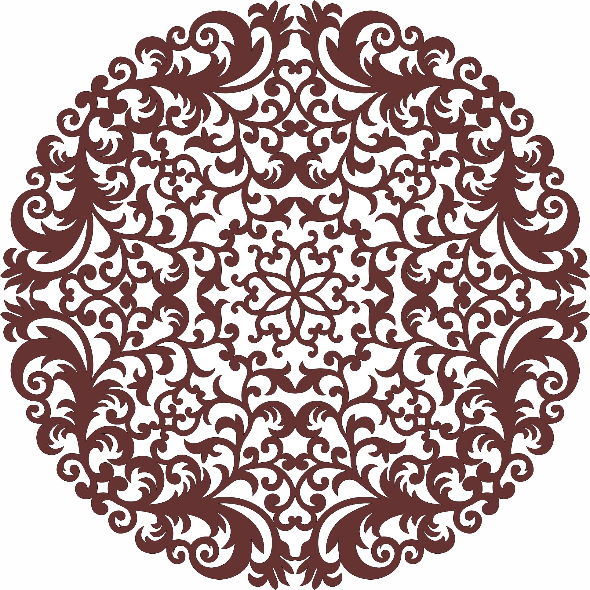 Laser Cut Window Lattice Round Pattern Free DXF File