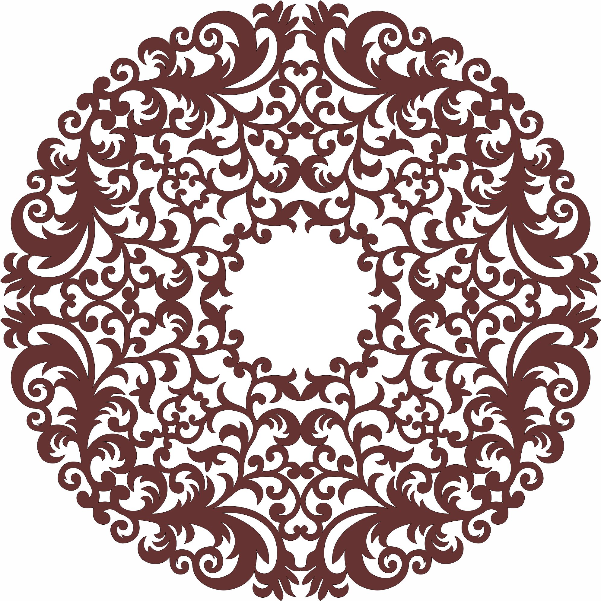 Laser Cut Window Lattice Round Seamless Design Free DXF File