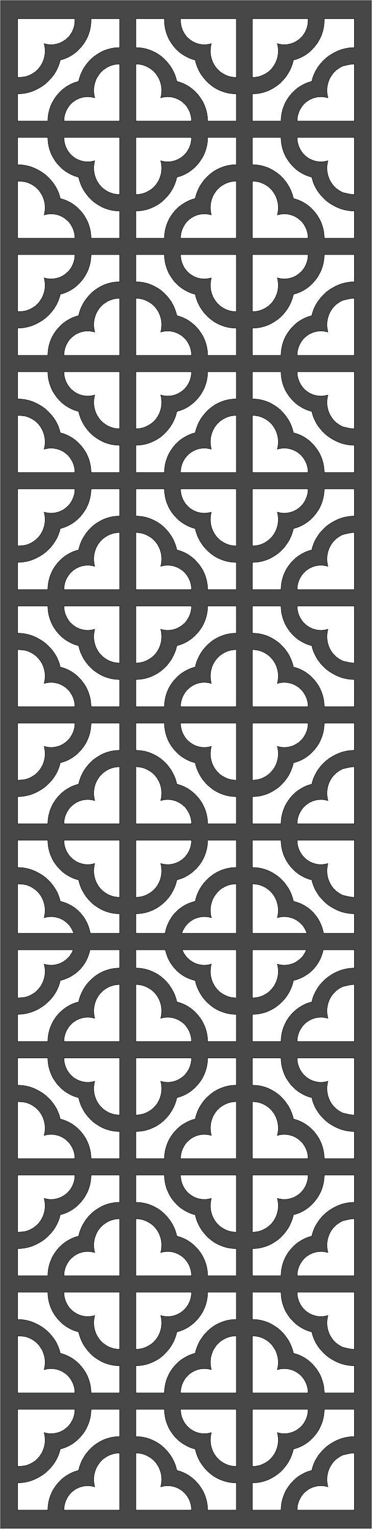 Laser Cut Window Lattice Seamless Design Free DXF File