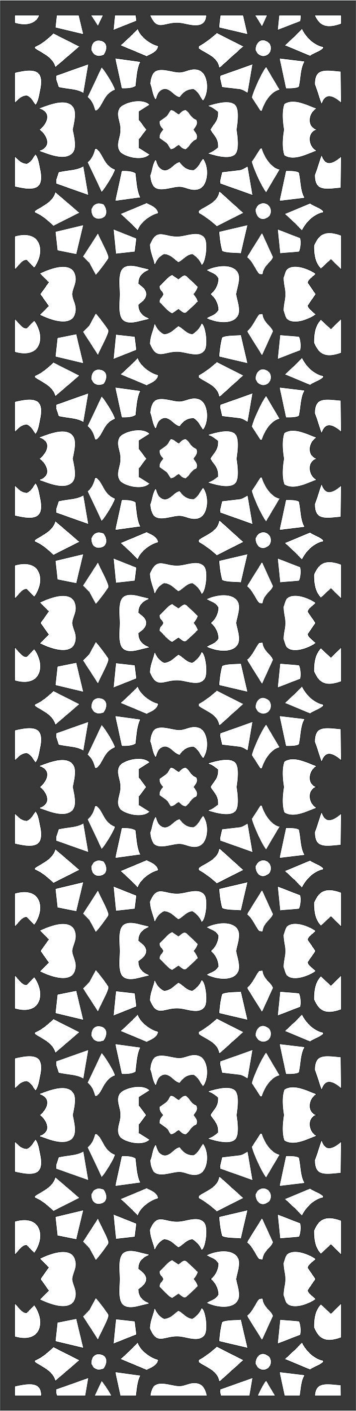 Laser Cut Window Lattice Seamless Separator Panel Free DXF File