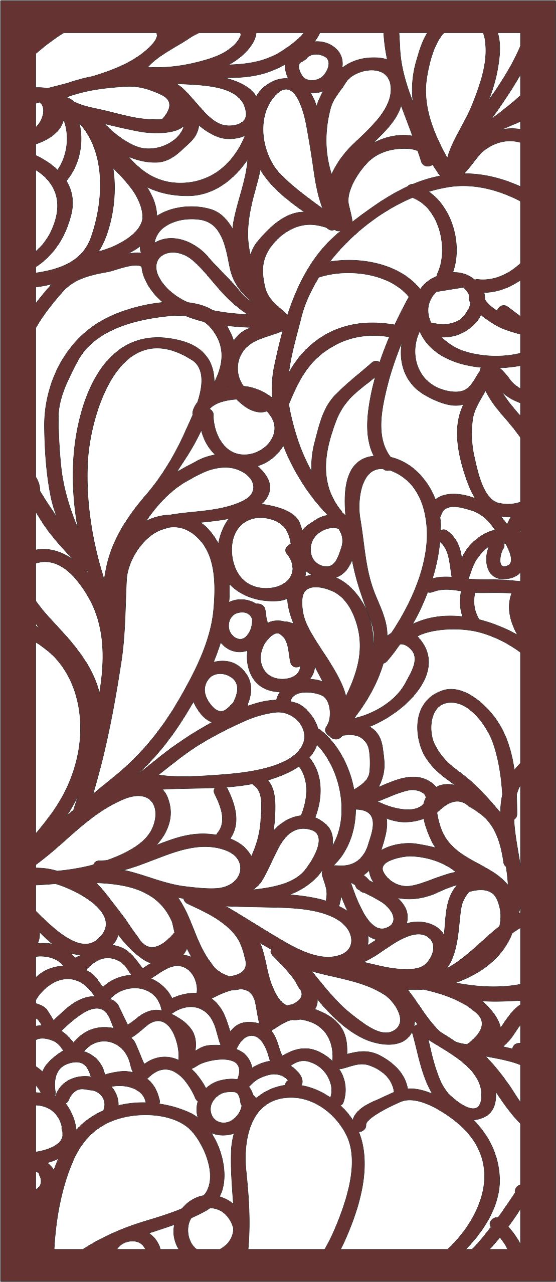 Laser Cut Window Seamless Floral Jali Pattern Free DXF File