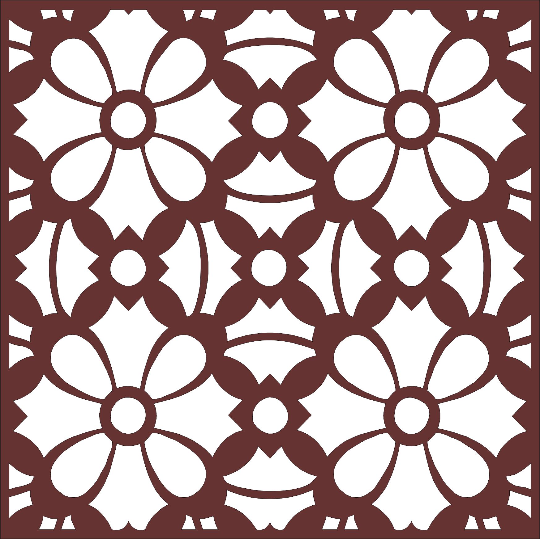 Laser Cut Window Seamless Jali Pattern Free DXF File