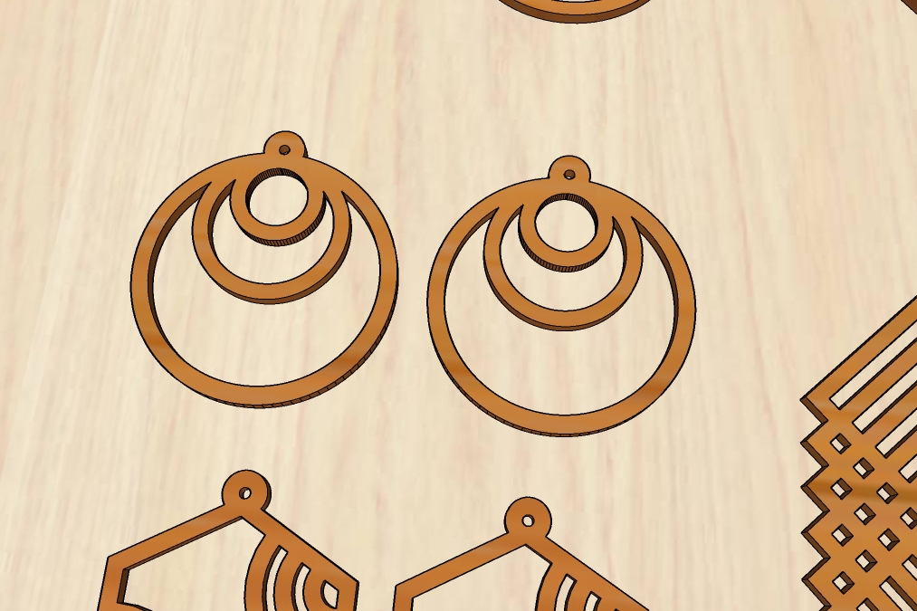 Laser Cut Wood Dangle Earring Jewelry Crafts Free Vector File