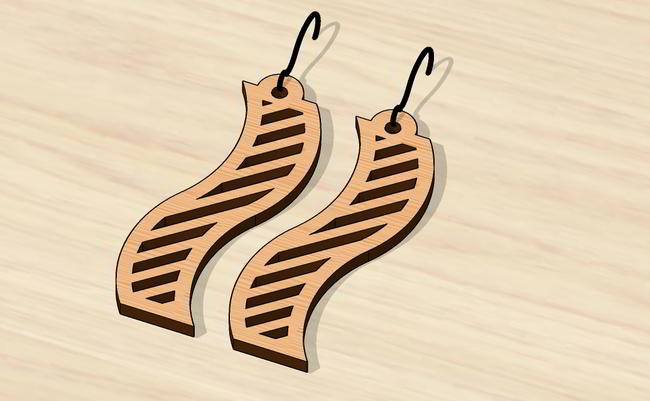 Laser Cut Wood Jewelry Earrings Free DXF File