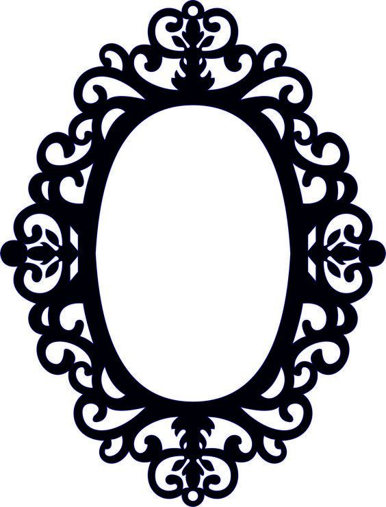 Laser Cut Wood Mirror Floral Frame Free DXF File