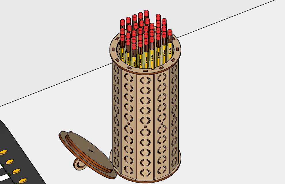 Laser Cut Wood Pen Holder Pencil Stand Desk Organizer 3mm Free Vector File