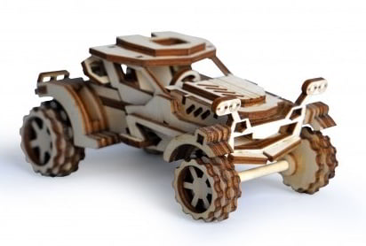 Laser Cut Wooden 3d Puzzle Car Model Toy Free Vector File