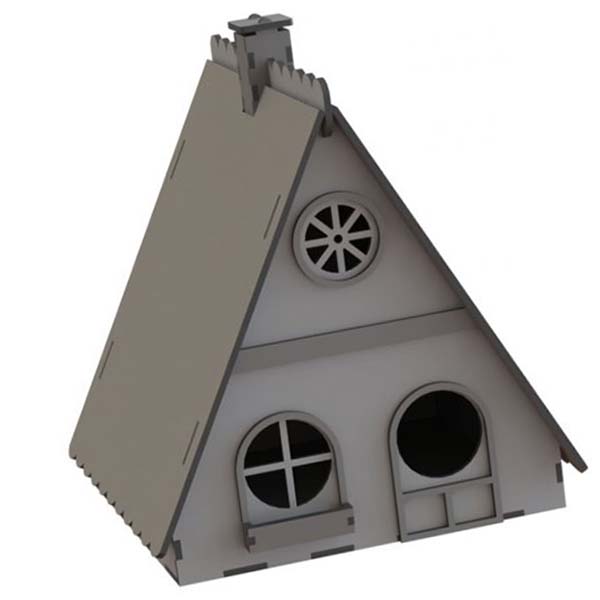 Laser Cut Wooden Birds House Nest Box Birds Shelter Free DXF File