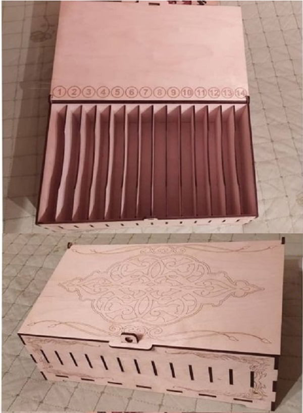 Laser Cut Wooden Box With Cells Free Vector File