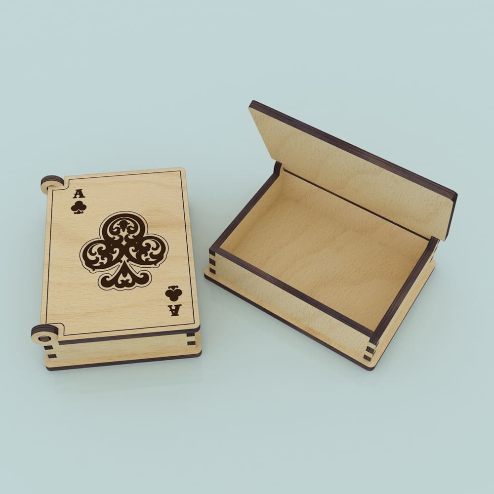 Laser Cut Wooden Card Box Free Vector File