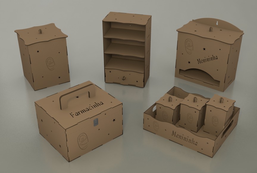 Laser Cut Wooden Casket Set Template Free Vector File