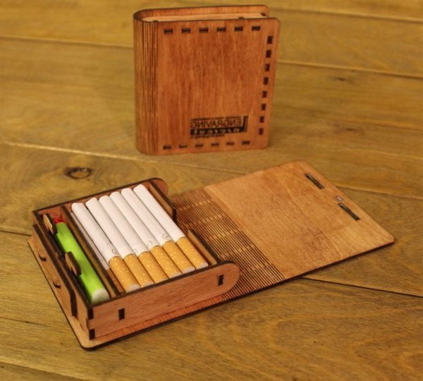 Laser Cut Wooden Cigarette Case Beautiful Cigarette Box Free Vector File