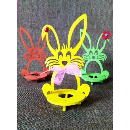 Laser Cut Wooden Easter Bunny Model Free DXF File
