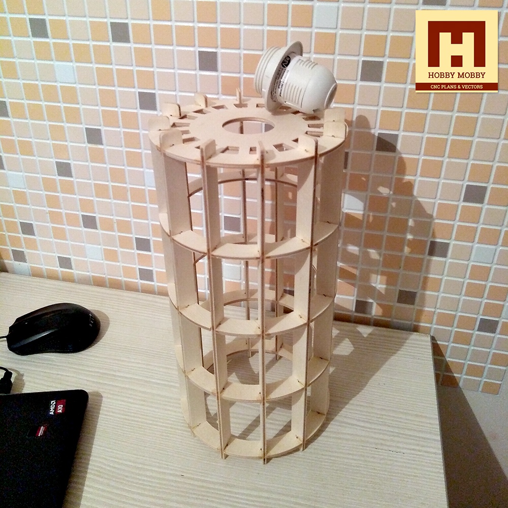 Laser Cut Wooden Hanging Lamp Night Light Free DXF File