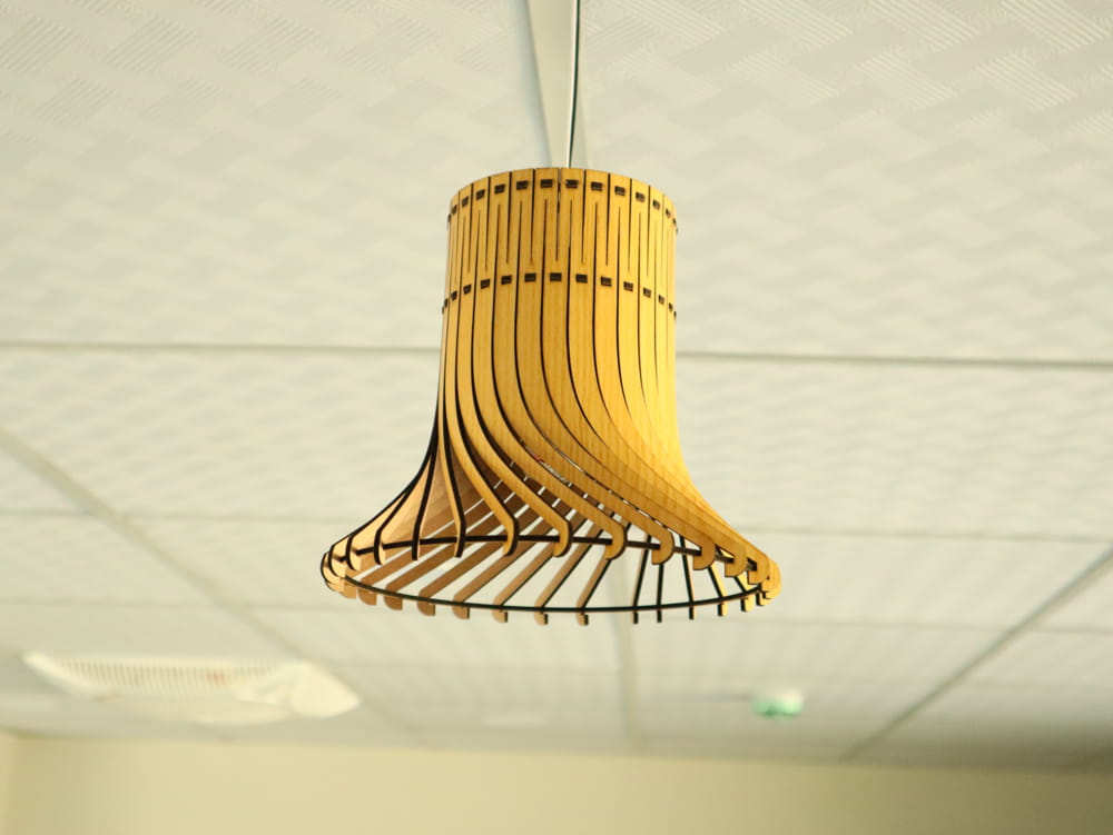 Laser Cut Wooden Hanging Lamp Pendant Light Free DXF File