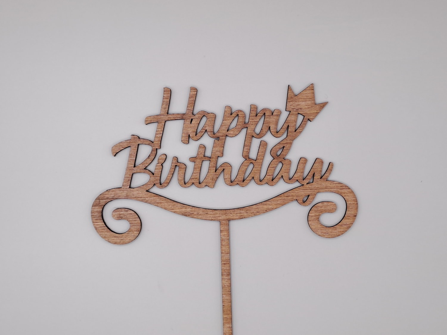 Laser Cut Wooden Happy Birthday Cake Topper Free Vector File