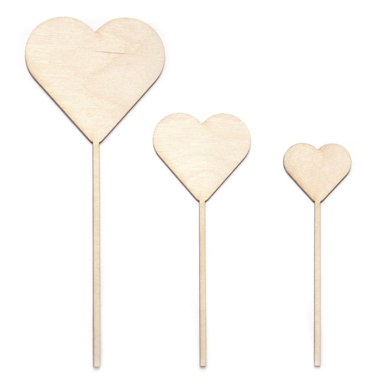 Laser Cut Wooden Heart Shaped Cake Topper Free Vector File