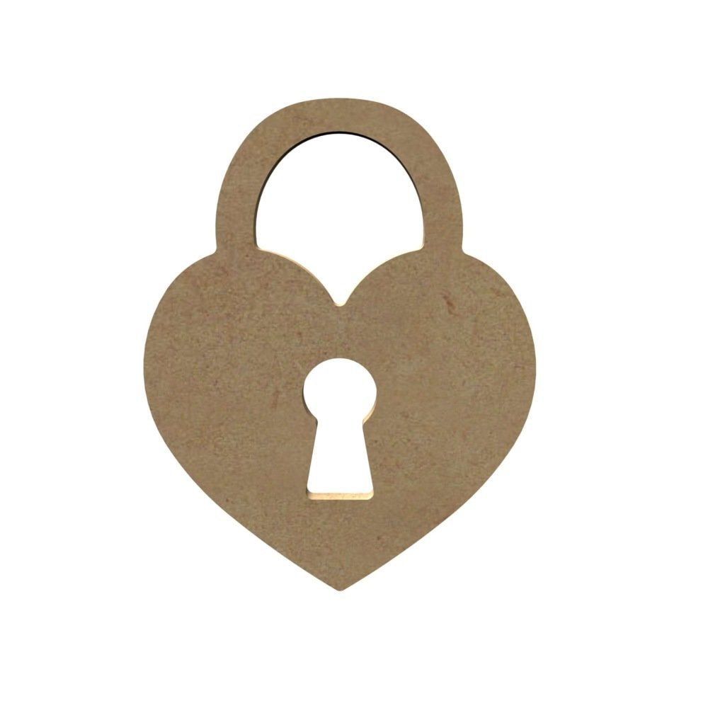 Laser Cut Wooden Heart Shaped Padlock Valentines Day Decor Free DXF File
