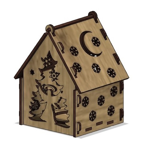 Laser Cut Wooden House Free Vector File