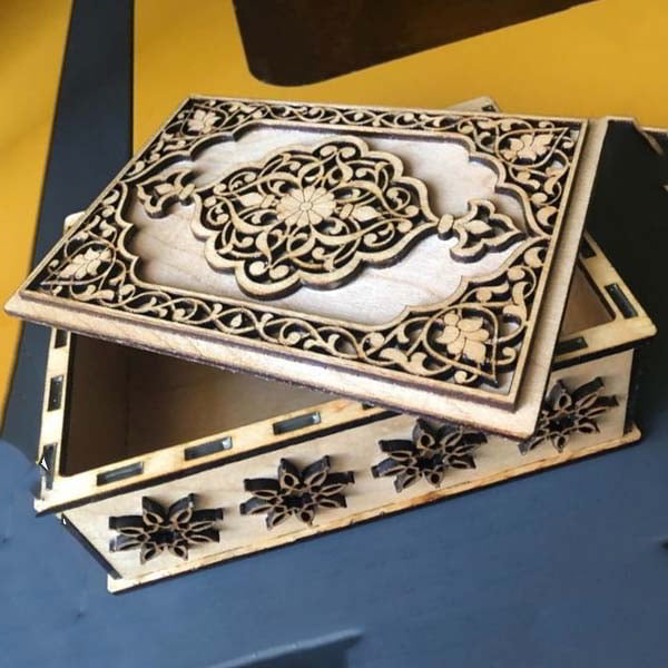 Laser Cut Wooden Intricate Jewelry Box Wedding Gift Box Plywood 4mm Free Vector File