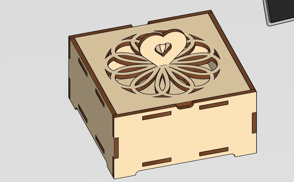 Laser Cut Wooden Jewelry Box For Women Organizer Makeup Box Free DXF File