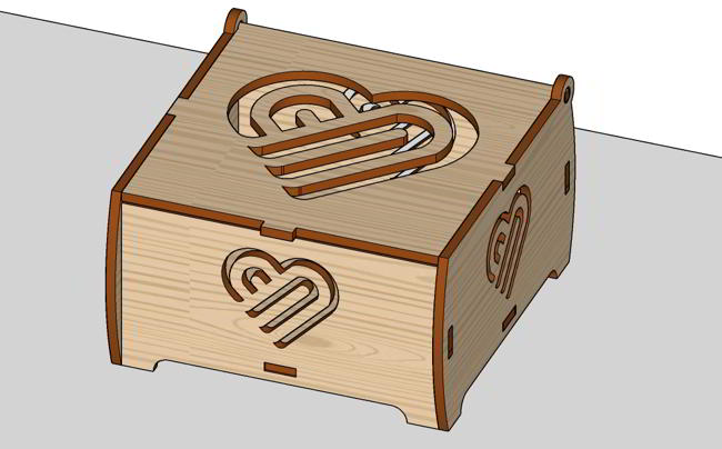 Laser Cut Wooden Jewelry Box Gift Box With Heart Free Vector File